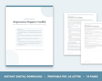 Depression Support Toolkit, Behavioral Activation Worksheets, Mood Tracker, Self Care Workbook, Low Mood Help, Mental Health Printable PDF