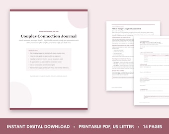 Couples Connection Journal, Date Night Prompts, Relationship Building (PDF Download)