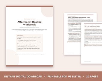 Attachment Style Workbook, Anxious Attachment Worksheets, Avoidant Fearful Attachment Healing, Relationship Anxiety Printable, Therapy PDF