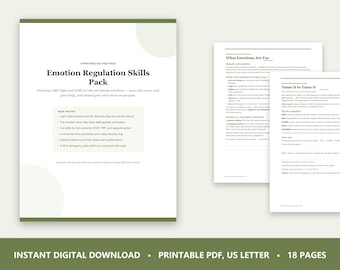 DBT Worksheets, Emotion Regulation Skills, Distress Tolerance, Stop Tipp Skill Cards, Opposite Action, Coping Skills, Mental Health PDF
