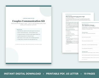 Couples Communication Workbook, Fair Fighting Rules, Relationship Repair (PDF Download)