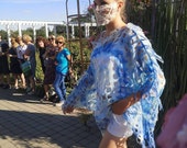 White Tie Dye Plus size , wedding kaftan , lace eco dress , festival kaftan women