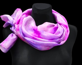 Bring on Berry Silk Scarf, Hand painted scarf, Purple silk scarf, VALENTINE'S DAY GIFT Women silk scarf, Hair Accessories