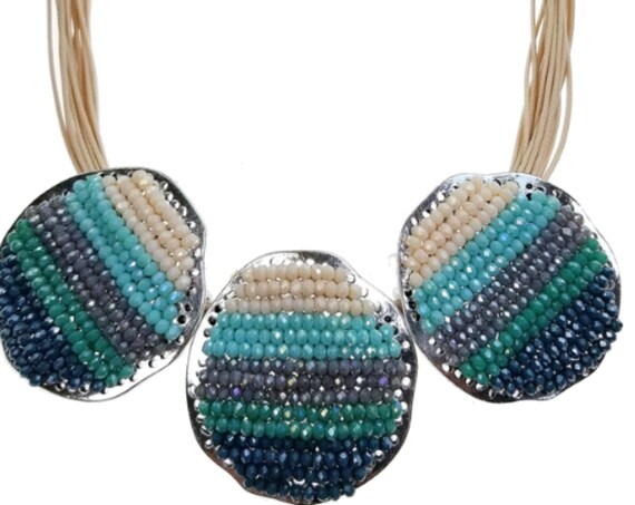 Gorgeous Shades of Blue Seed Bead Necklace