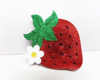 Acrylic Brooch Strawberry Brooch Plastic Brooch Strawberry Pin Strawberry Jewelry Fruit Brooch