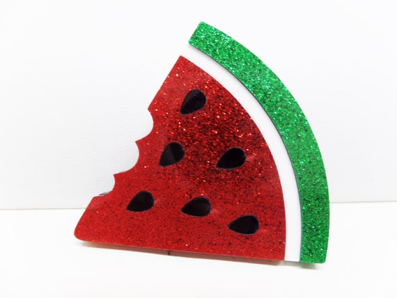 Fabulous Acrylic Watermelon Fruit Brooch