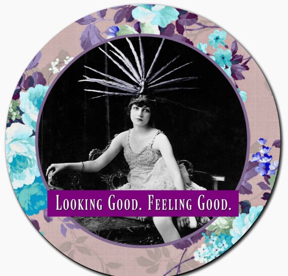 Looking Good Feeling Good Retro Pocket Mirror