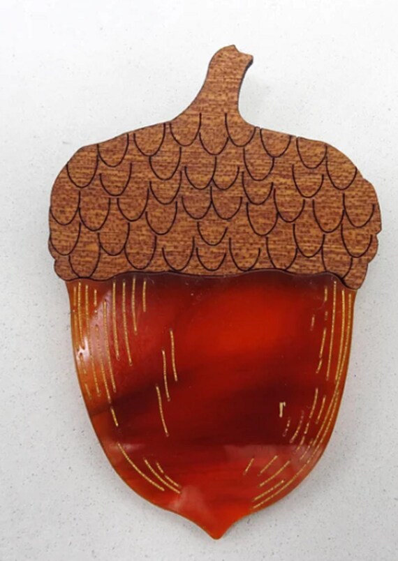 Miss J Acrylic Couture AcornBrooch Pin