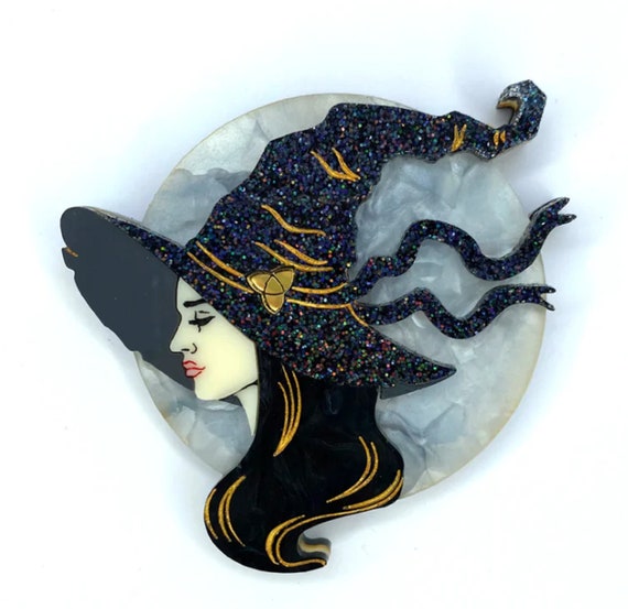 DAISY JEAN Designs Freya the Good Witch Halloween Acrylic Brooch Pin