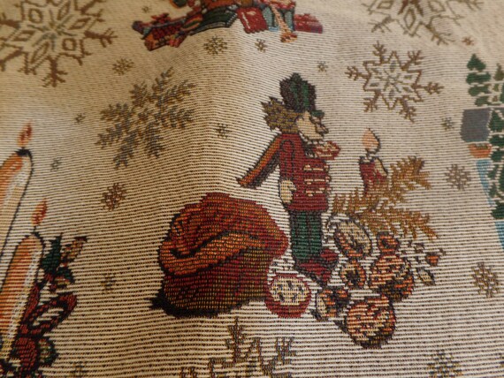 Fabulous Vintage Holliday Tapestry 20" Table Runner-New Old Stock