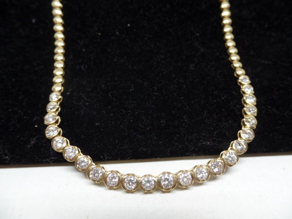 Spectacular Vintage 14KT 585 Signed Vintage Diamond Necklace