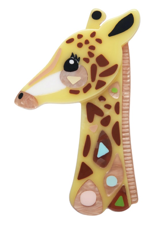 ERSTWILDER Pete Cromer The Genteel Giraffe Acrylic Brooch Pin!