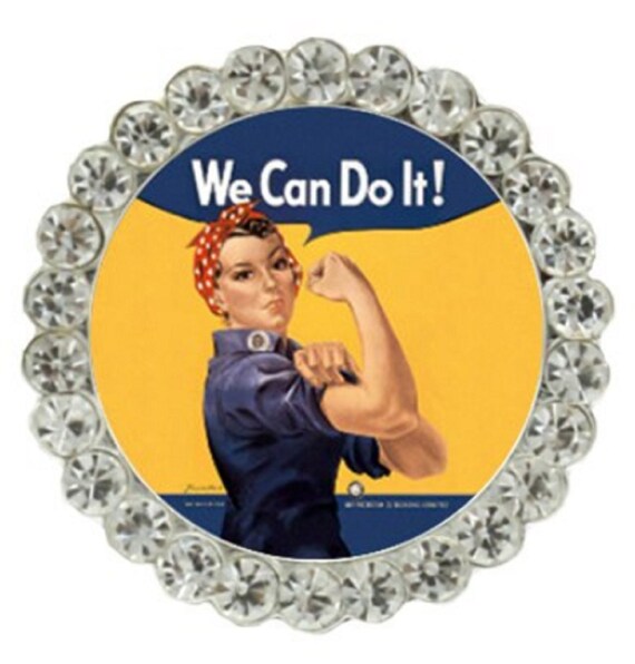 Rosie the Riveter We Can Do It Crystal Pin