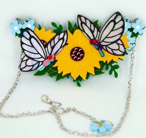 DAISY JEAN Designs Butterfree Butterfly Acrylic Necklace Pokemon Collection!