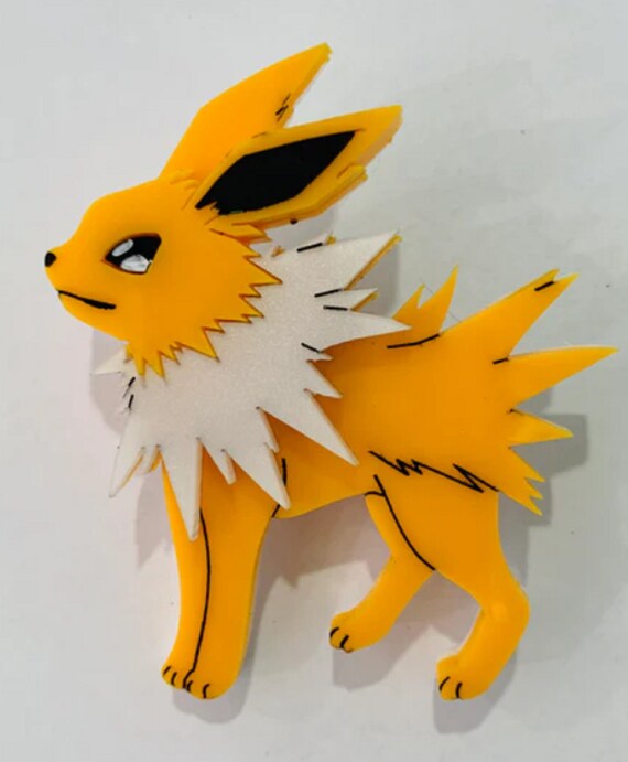 DAISY JEAN Designs Jolteon Eevee Evolution Acrylic Brooch Pin Pokemon Collection!