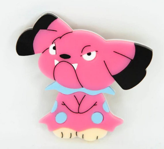 DAISY JEAN Designs Snubbull Acrylic Brooch Pin Pokemon Collection!