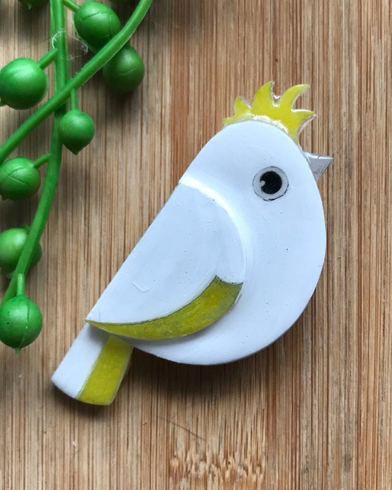 Fabulous Acrylic Cockatoo Bird Brooch