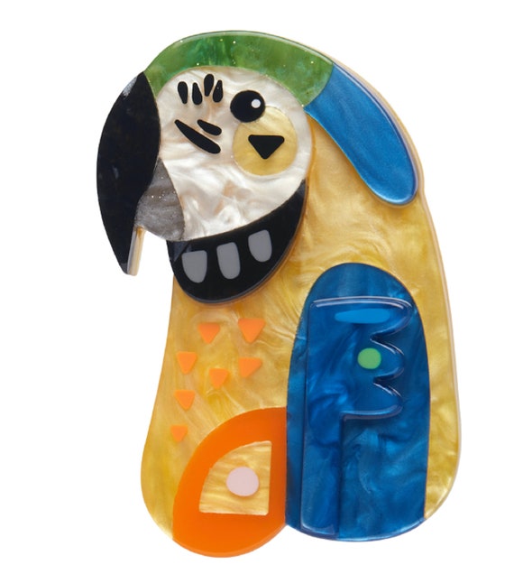 ERSTWILDER Pete Cromer The Maverick Macaw Acrylic Brooch Pin!