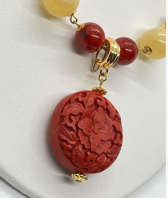 Joan Rivers Signed Semi-Precious Stone Necklace with Two Enhancers