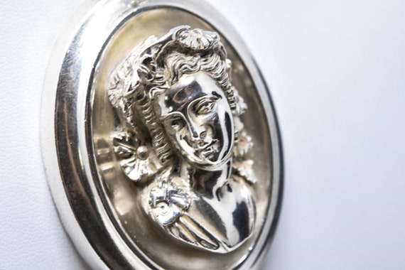 HENRYK WINOGRAD Signed .999 Solid Silver High Relief Cameo Necklace! Rare!