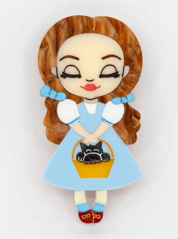 DAISY JEAN Designs Wizard of Oz Dorothy Acrylic Brooch Pin!