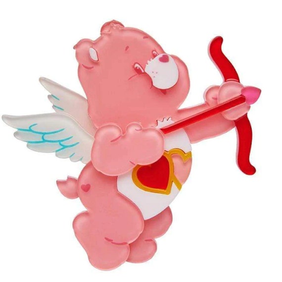 ERSTWILDER Care Bears Collection Pink Lot-A-Love Cupid Acrylic Brooch Pin