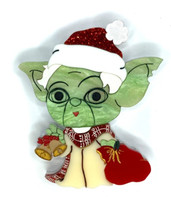 DAISY JEAN Christmas Strikes Back Toy-Yoda Star Wars Parody Brooch Pin!