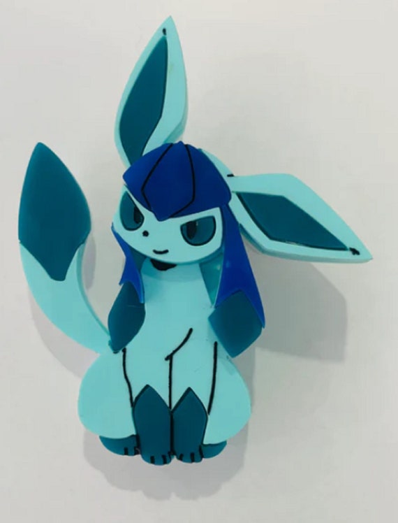 DAISY JEAN Designs Glaceon Eevee Evolution Acrylic Brooch Pin Pokemon Collection!