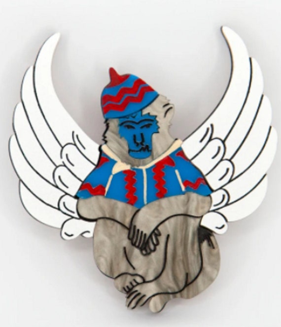 DAISY JEAN Acrylic Flying Monkey Brooch!