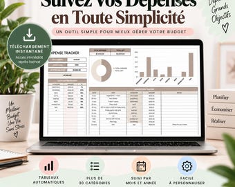 Tableau suivi dépenses | Suivi dépenses Excel | Suivi dépenses personnelles | Répartition par catégorie | Téléchargement numérique