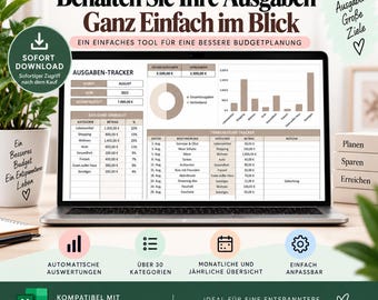 Ausgaben Tracker Excel | Budget Tabelle für Paare & Einzelpersonen | Digitaler Download