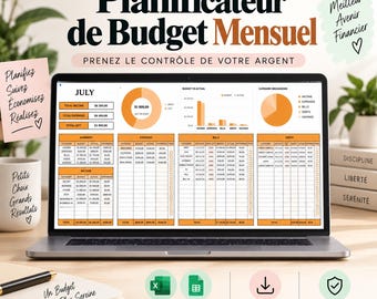 Planificateur budget mensuel | Budget mensuel Excel | Tableau finances personnelles | Revenus, factures, dettes et épargne | Google Sheets