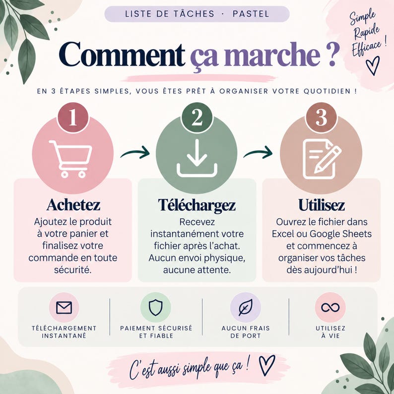 Liste de tâches Excel | Tableau suivi tâches | Gestionnaire de tâches | Priorités, statuts, et échéances | Excel et Google Sheets