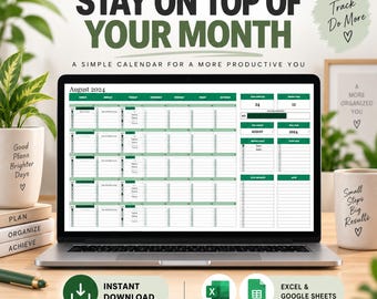 Sheets Planner | 12 Month Planner | Monthly Task Tracker | Weekly Goals with Progress Bars | Digital Download