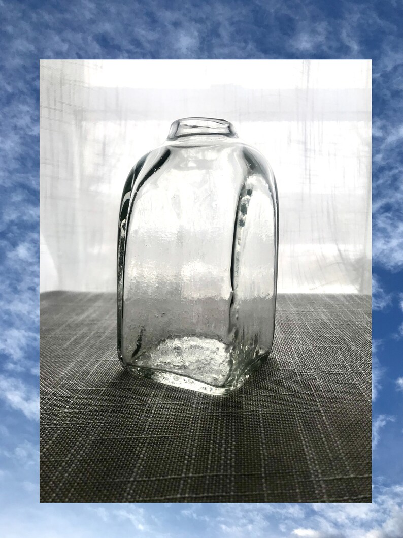 Handmade Mini Mouth Glass Square Vase