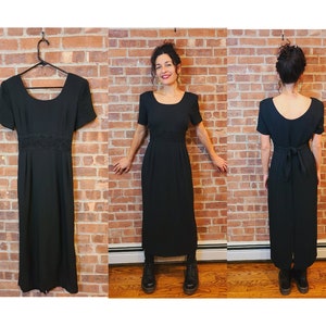1990s John Roberts Maxi Embroidered Classy Whimsigoth Vintage Dress