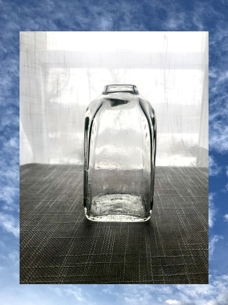 Handmade Mini Mouth Glass Square Vase