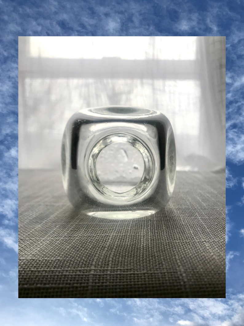 Handmade Mini Mouth Glass Square Vase
