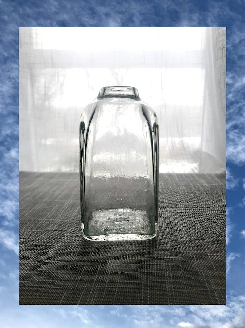 Handmade Mini Mouth Glass Square Vase
