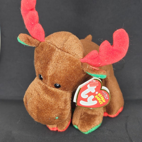 Ty Beanie Baby Trimmings Moose With Tag 2008 Christmas Holiday Plush