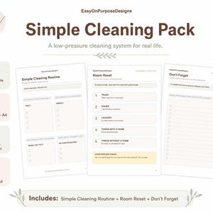 Eenvoudige schoonmaakchecklist | Checklist voor het opruimen van je kamer, schoonmaakroutine en dingen die je niet moet vergeten | PDF voor thuisorganisatie