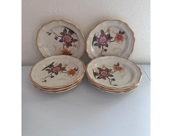 Mikasa Garden Club Imperial Garden EC 459 Salad Plates Set of 8 Vintage Japan