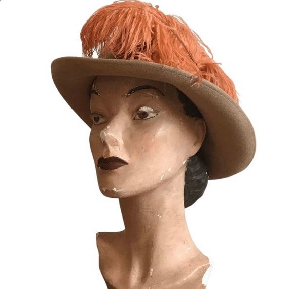 Glenover Fawn Tra Felt Hat, 1960’s Camel Colored … - image 2