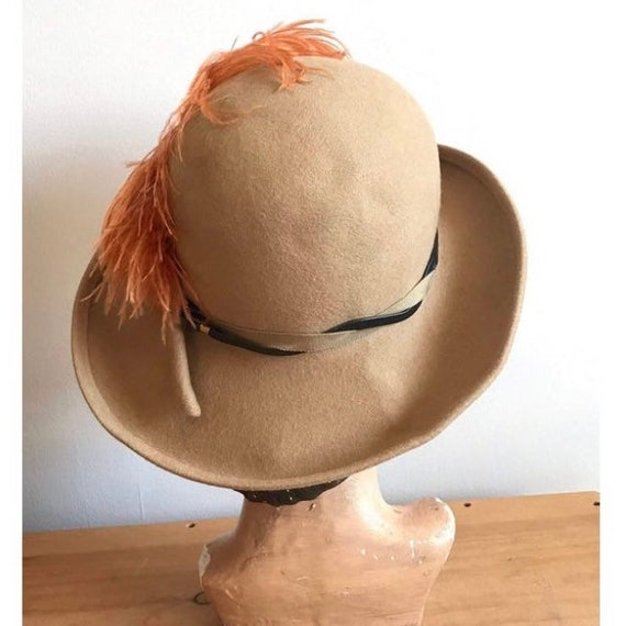 Glenover Fawn Tra Felt Hat, 1960’s Camel Colored … - image 8