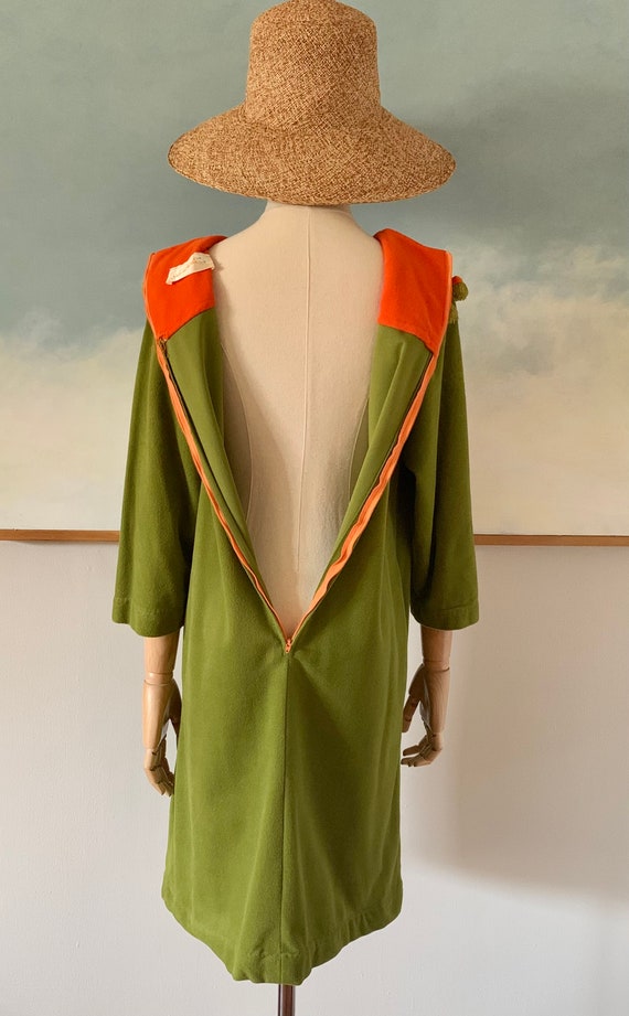 60s/70s Saks Fifth Avenue Green and Orange Fuzzy … - image 7