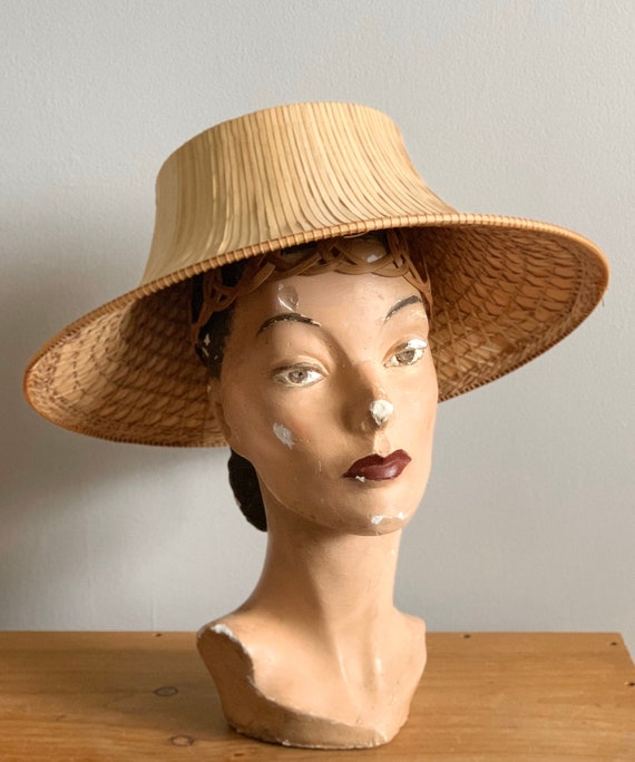 Vintage Palm Leaf Thai Farmer’s Hat, Sun Hat