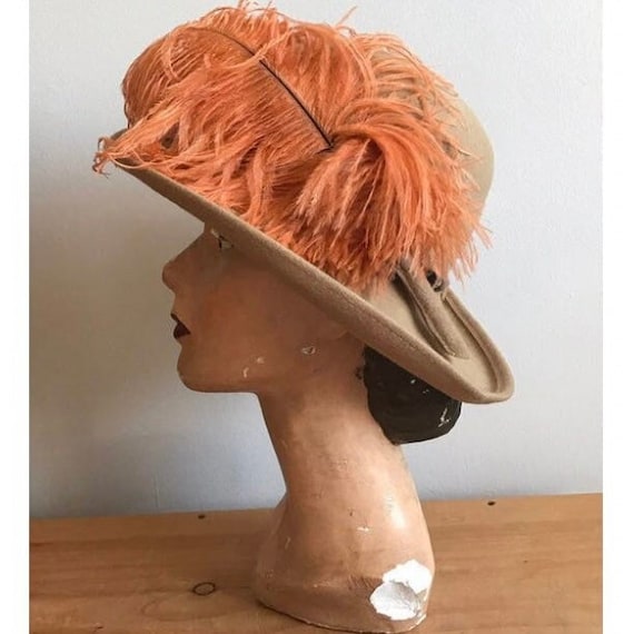 Glenover Fawn Tra Felt Hat, 1960’s Camel Colored … - image 1