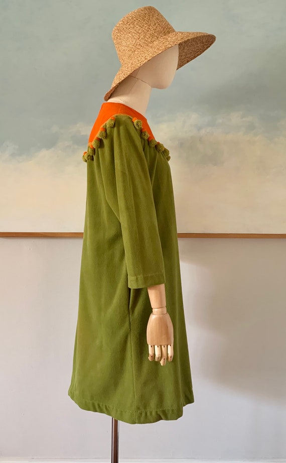 60s/70s Saks Fifth Avenue Green and Orange Fuzzy … - image 6