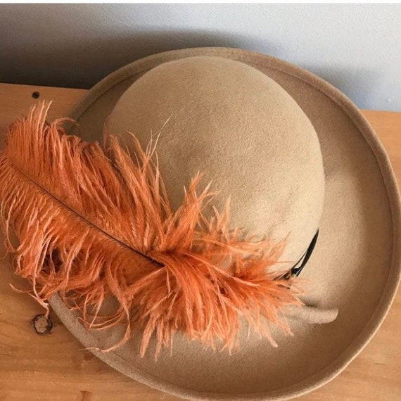 Glenover Fawn Tra Felt Hat, 1960’s Camel Colored … - image 7