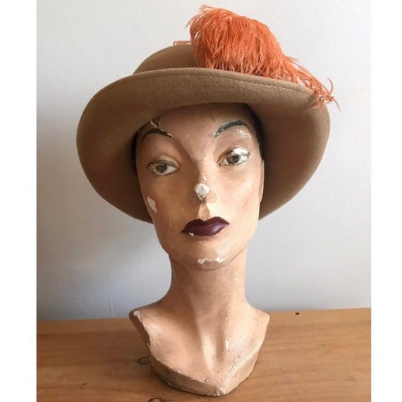 Glenover Fawn Tra Felt Hat, 1960’s Camel Colored … - image 4